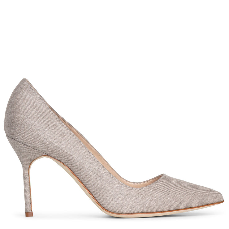 BB 90 greige wool pumps