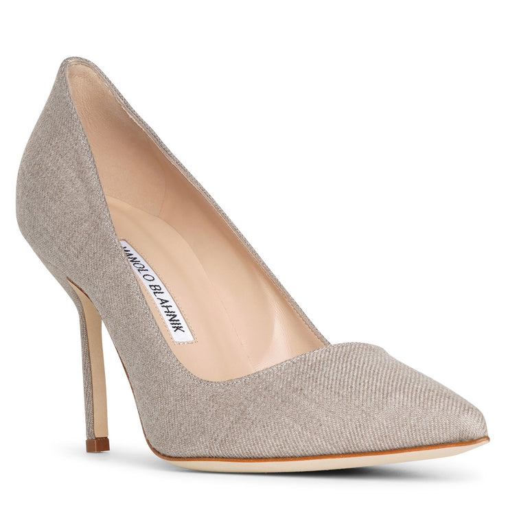 BB 90 greige wool pumps