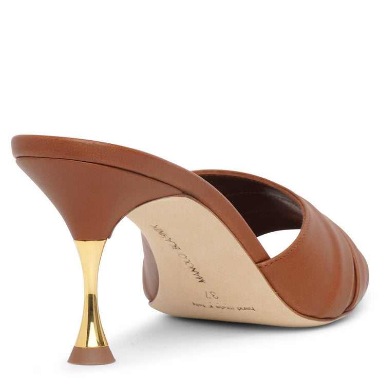 Picoux 70 brown leather mules