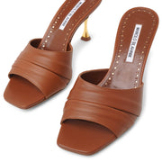 Picoux 70 brown leather mules