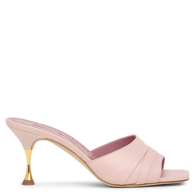 Picoux 70 light pink leather mules