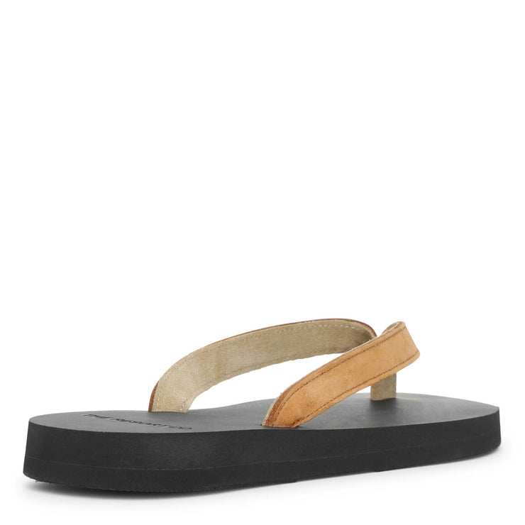 Nubuck tan leather sandals
