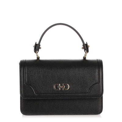 Seila black grainy leather tote