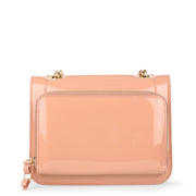 Vara nude patent leather shoudler bag