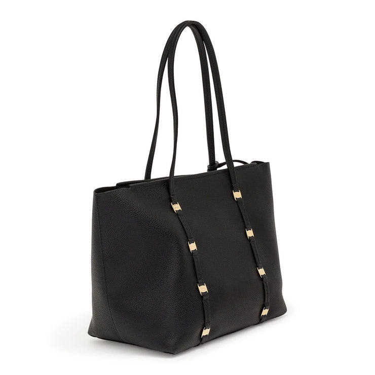 Emotion black leather tote