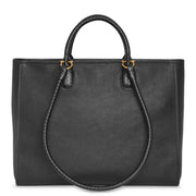 Gancio tote black leather bag
