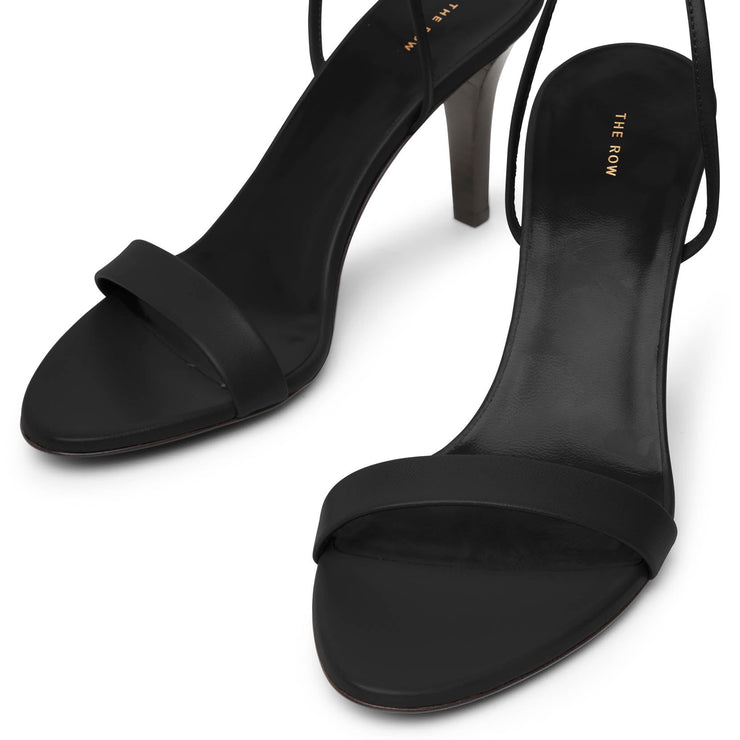 Maud black leather sandals