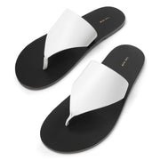 Avery white leather thong sandals