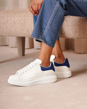 White and blue classic sneakers