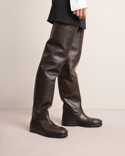 Billie vintage brown leather high boots